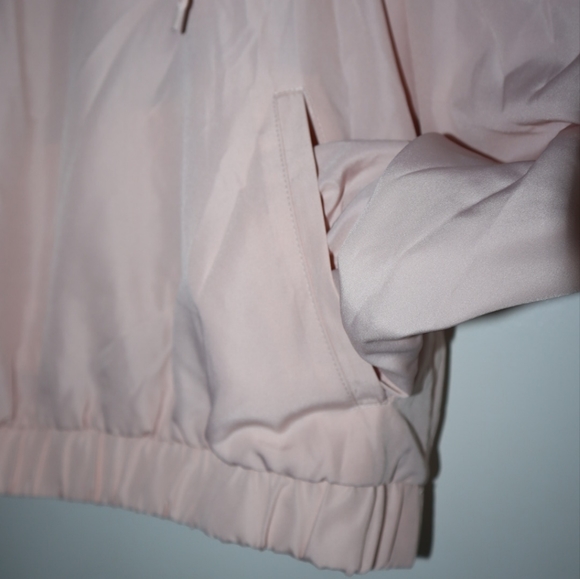 Forever21 satin track jacket with hoodie Pink sz S relax fit - Picture 5 of 14
